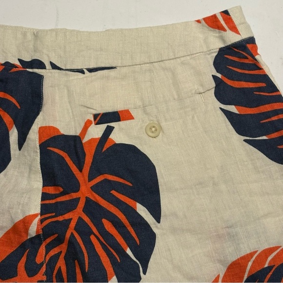 Lucky Brand Leaf Print Women Shorts - Orange and Navy - Picture 7 of 9